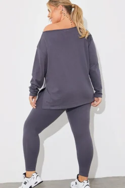 Off The Shoulder Long Sleeve T Shirt And Legging Set|In The Style Best