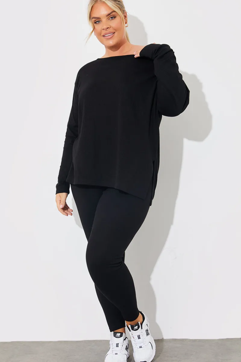 Off The Shoulder Long Sleeve T Shirt And Legging Set|In The Style Best
