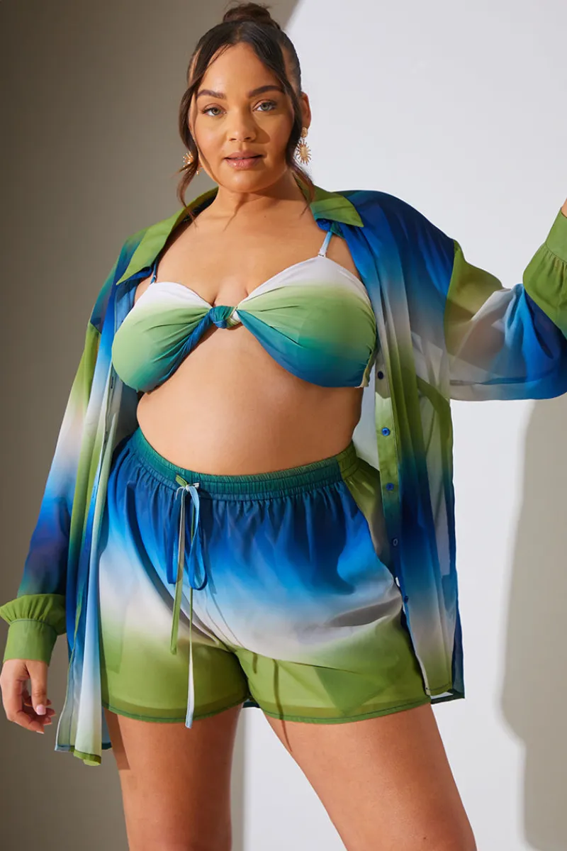 Ombre Chiffon Beach Co-Ord Shirt|In the Style New