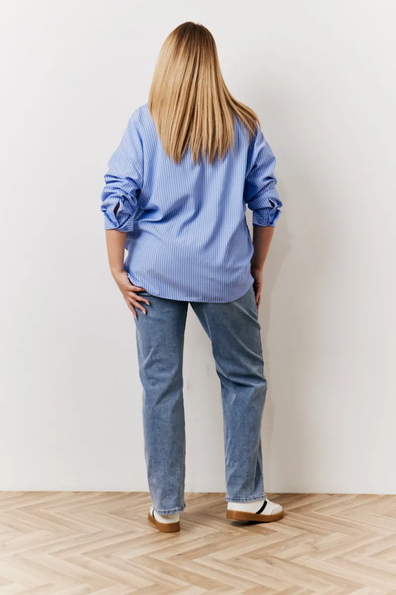 Oversized Striped Poplin Shirt|In The Style New