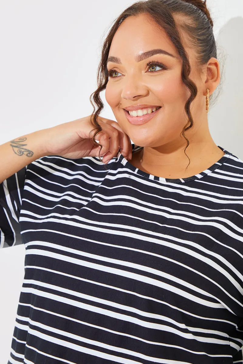 Peplum Hem Dropped Shoulder Tshirt|In The Style New