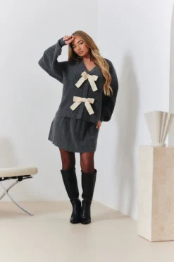 Pleated Knitted Mini Co-Ord Skirt|In the Style New