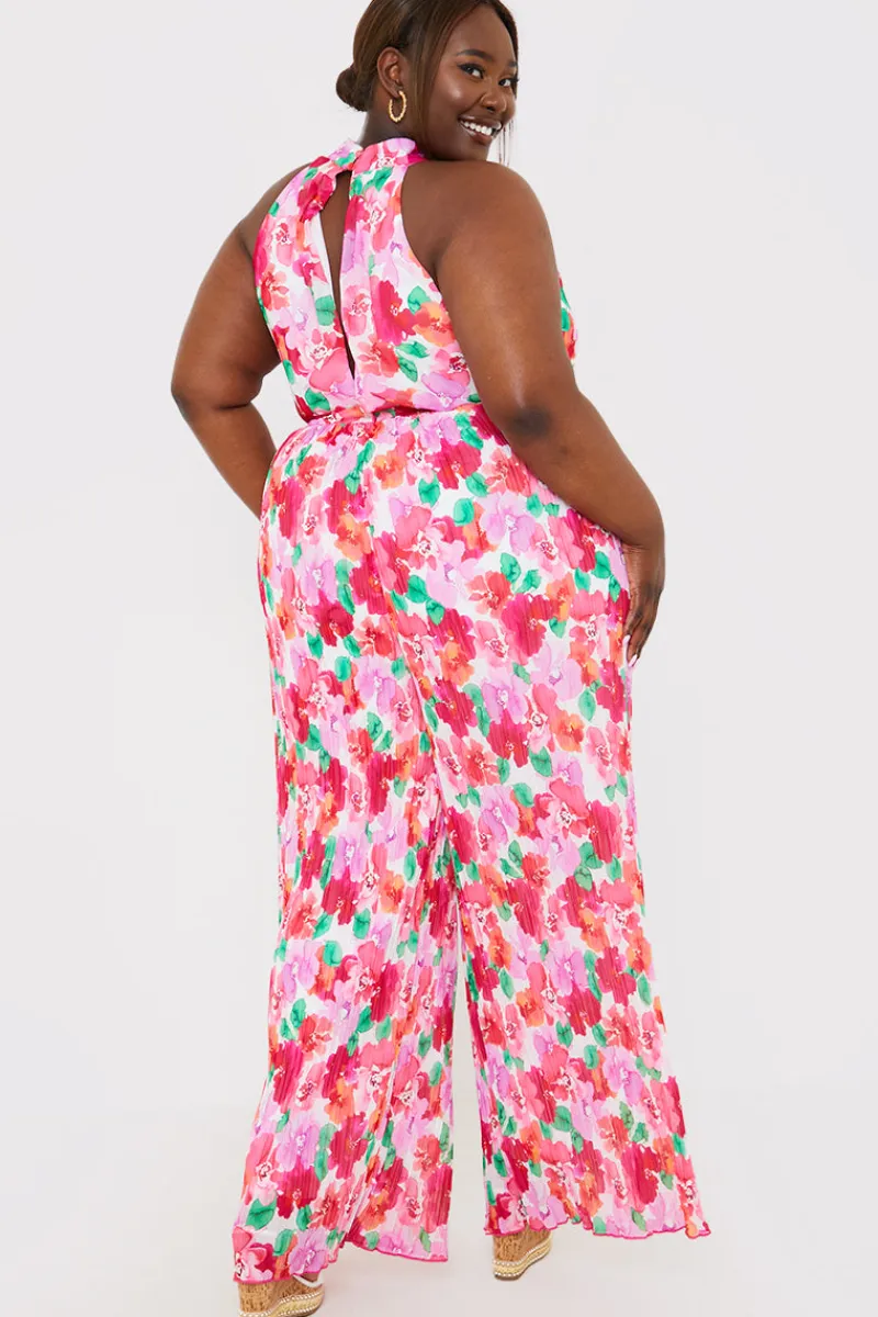 Plisse Sleeveless Wide Leg Jumpsuit|In the Style New
