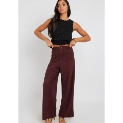 Plum Suede Trousers|Urban Bliss Online