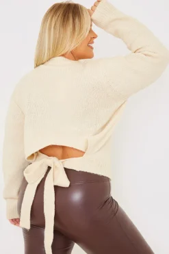 Premium Tie Back Knitted Jumper|In the Style Online