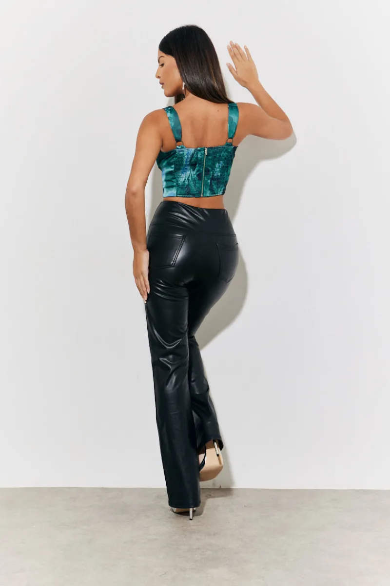 Printed Satin Corset|In The Style Sale