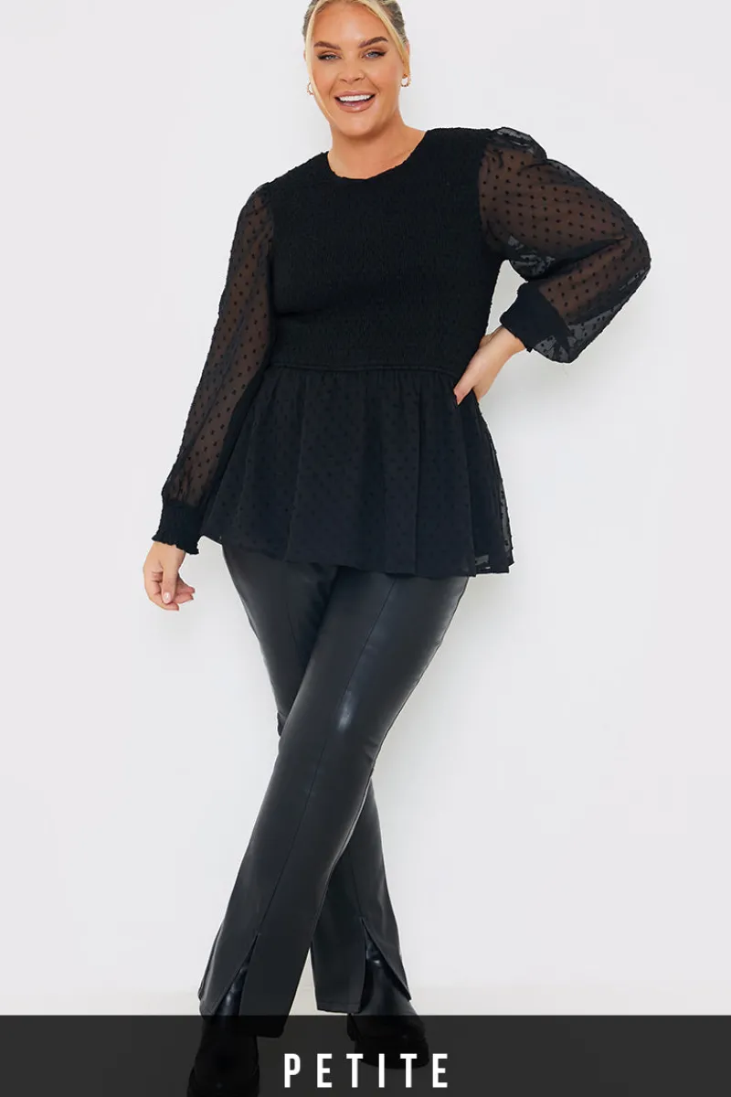 PU Split Hem Flare Trousers|In the Style Best
