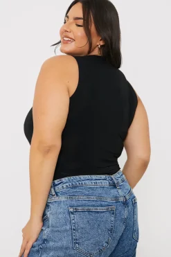 Racer Neck Double Layer Slinky Bodysuit|In The Style Best