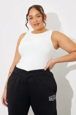Racer Neck Double Layer Slinky Bodysuit|In The Style Best