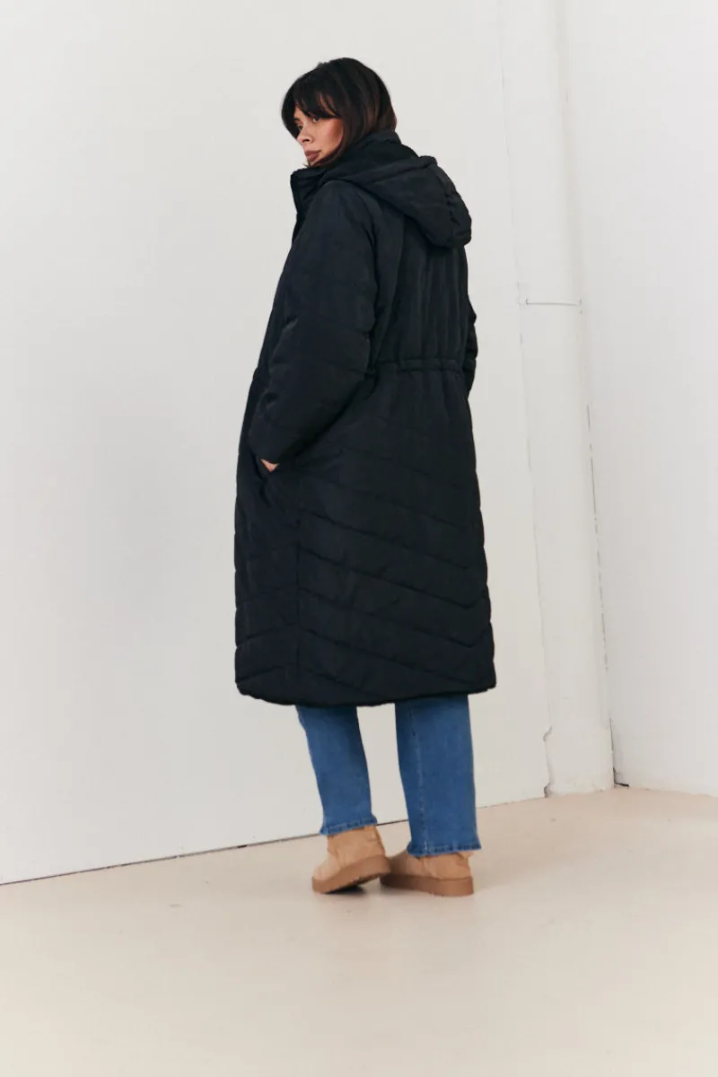 Recycled Reversible Longline Borg Puffer Coat|In the Style New