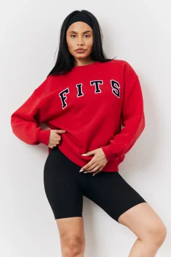 Crew Neck Embroide Sweatshirt|Fits