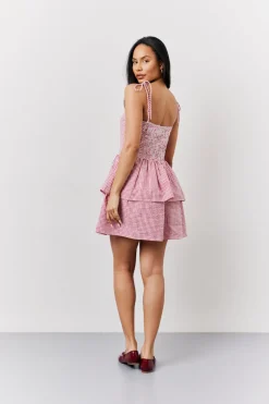 Seersucker Gingham Shir Mini Dress|In The Style Outlet