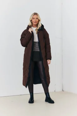 Reversible Hooded Longline Puffer Coat|In the Style New