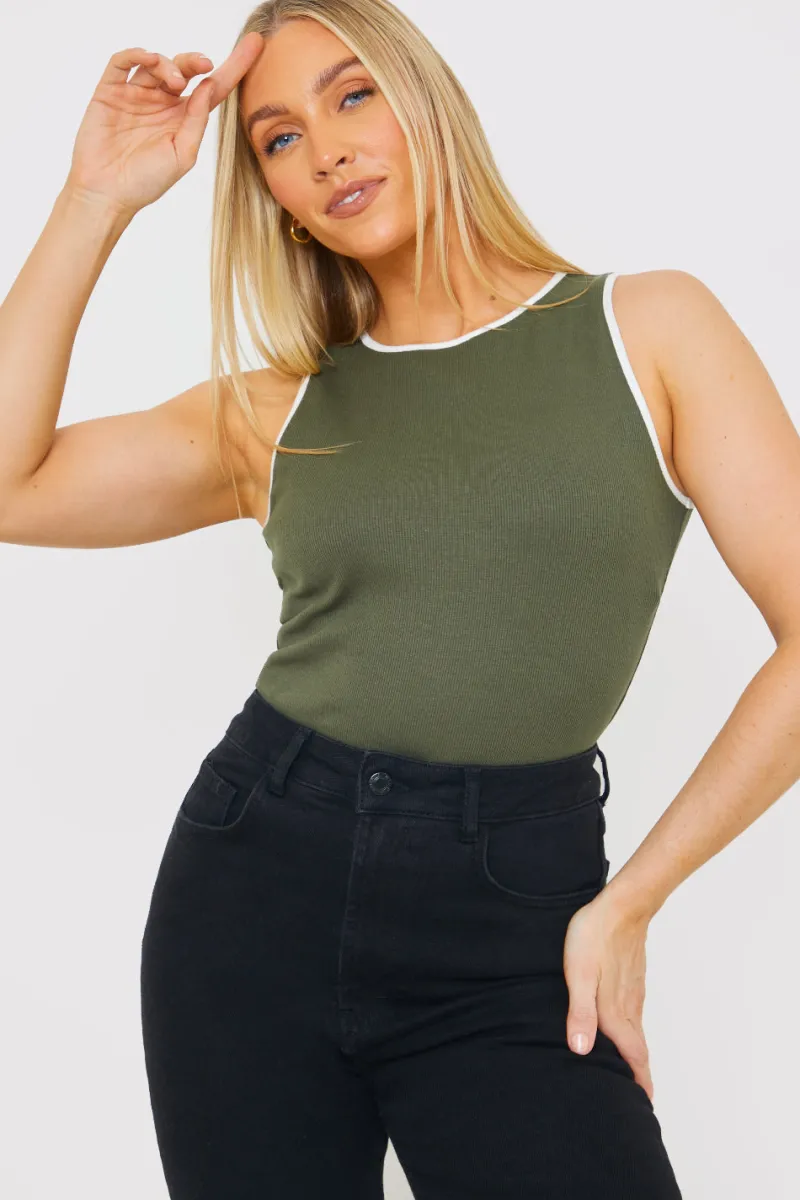 RIB CONTRAST BINDING BODYSUIT|In the Style Sale