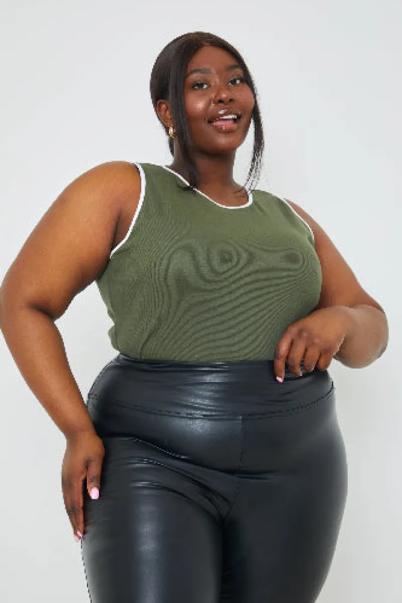 RIB CONTRAST BINDING BODYSUIT|In the Style Sale