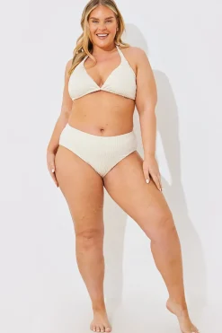 Rib Double Strap Detail Triangle Bikini Top|In the Style