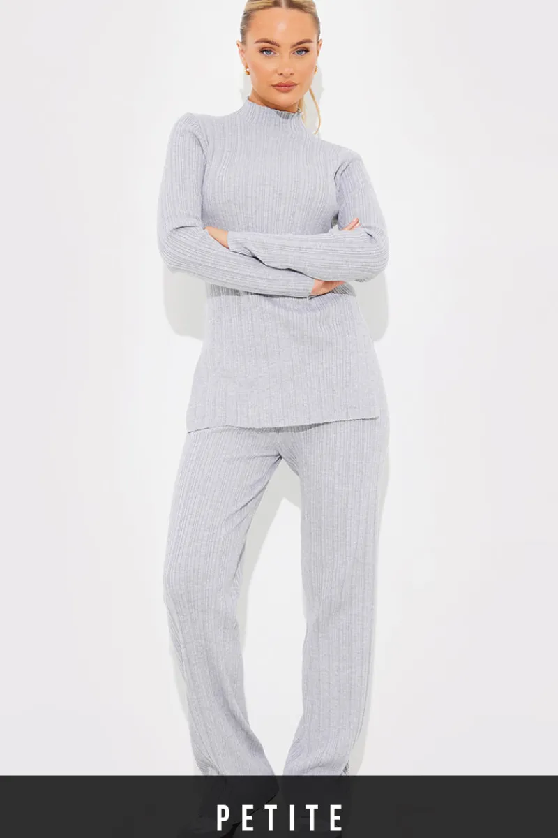 Rib Knitted Co Ord Trouser|In The Style Hot
