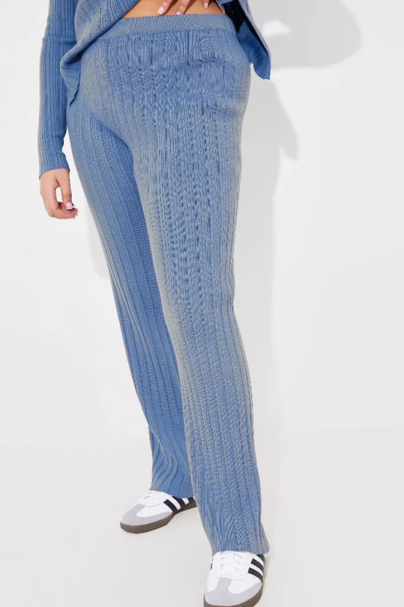 Rib Knitted Co Ord Trouser|In The Style Hot