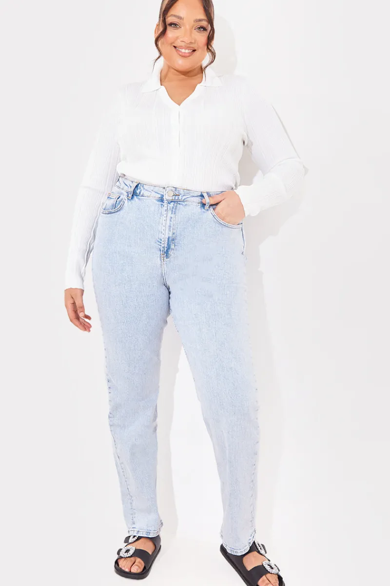 Ribbed CollaFitted Cardigan|In The Style Outlet