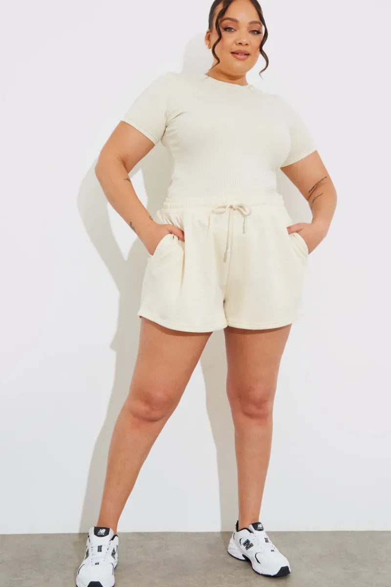 Ribbed Crew Neck Short Sleeve Bodysuit|Fits Hot
