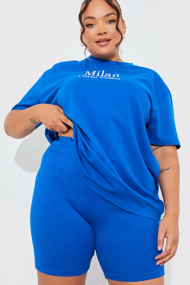 Ribbed High Waisted Cycling Shorts|In The Style Outlet
