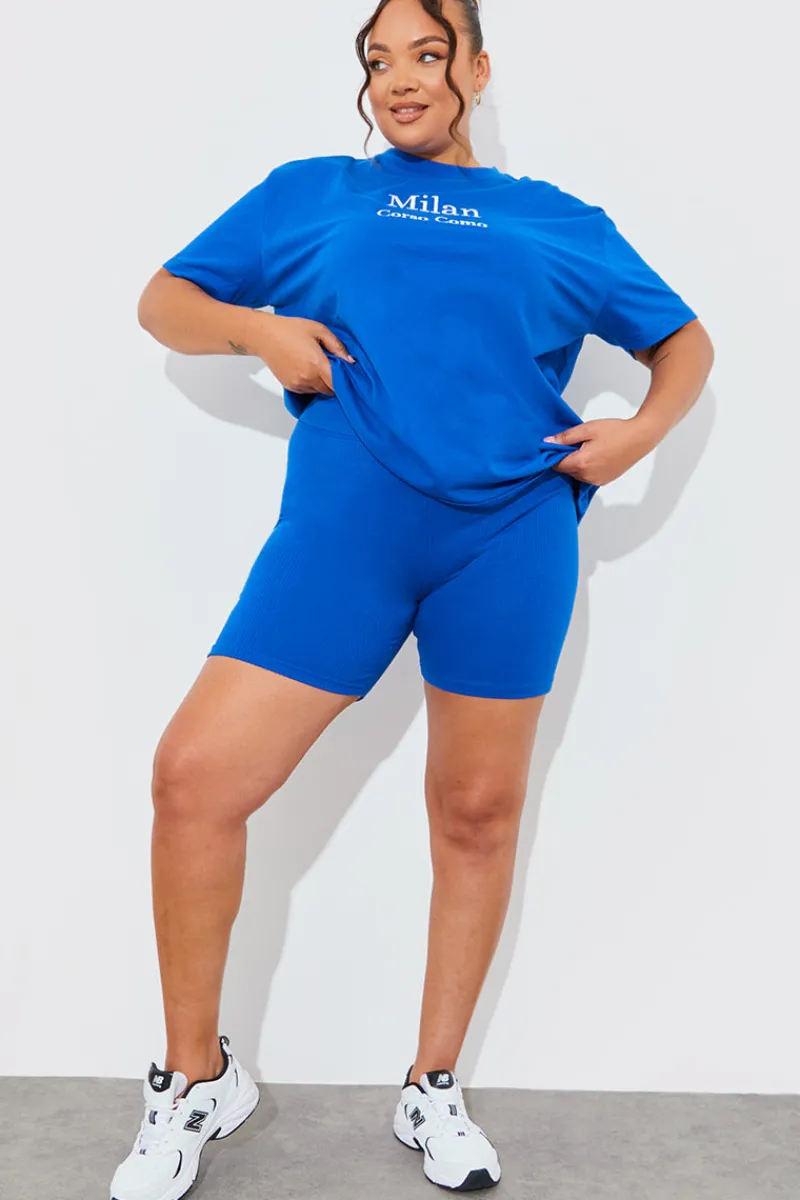 Ribbed High Waisted Cycling Shorts|In The Style Outlet