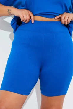 Ribbed High Waisted Cycling Shorts|In The Style Outlet