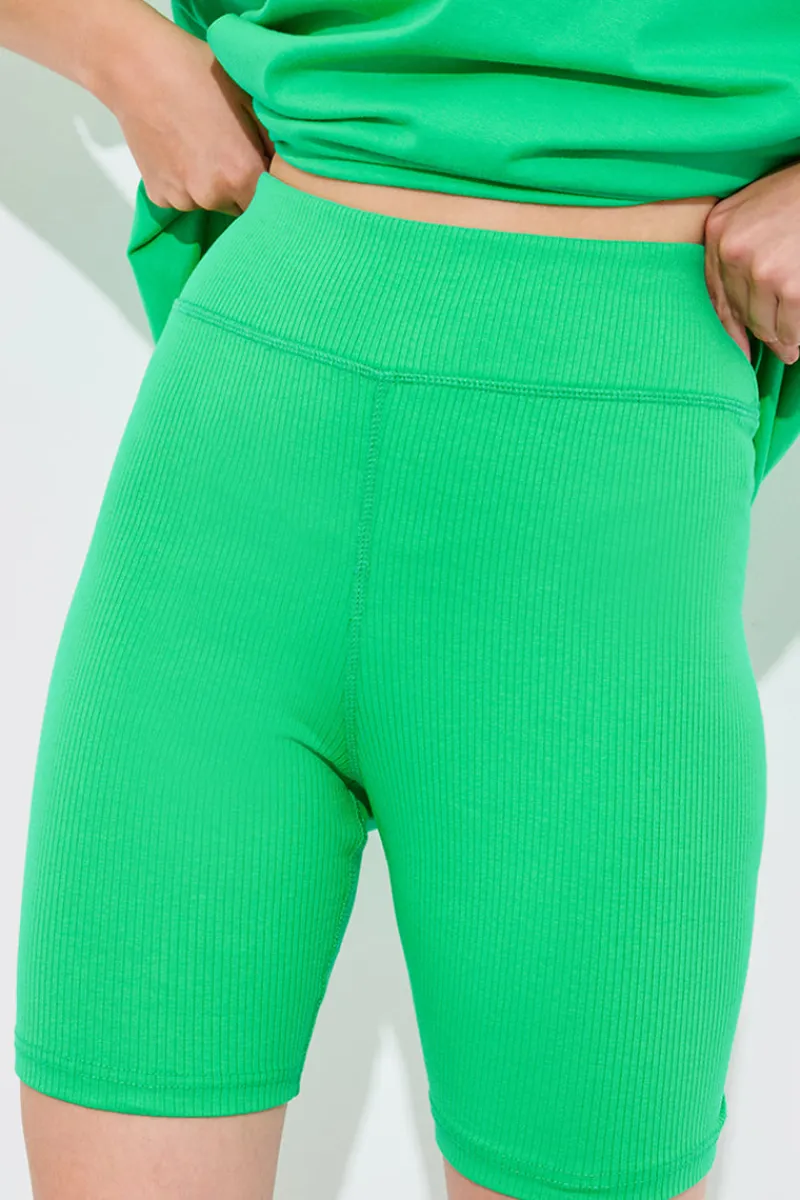 Ribbed High Waisted Cycling Shorts|In The Style Outlet