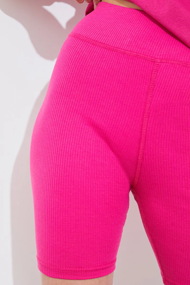 Ribbed High Waisted Cycling Shorts|In The Style Outlet