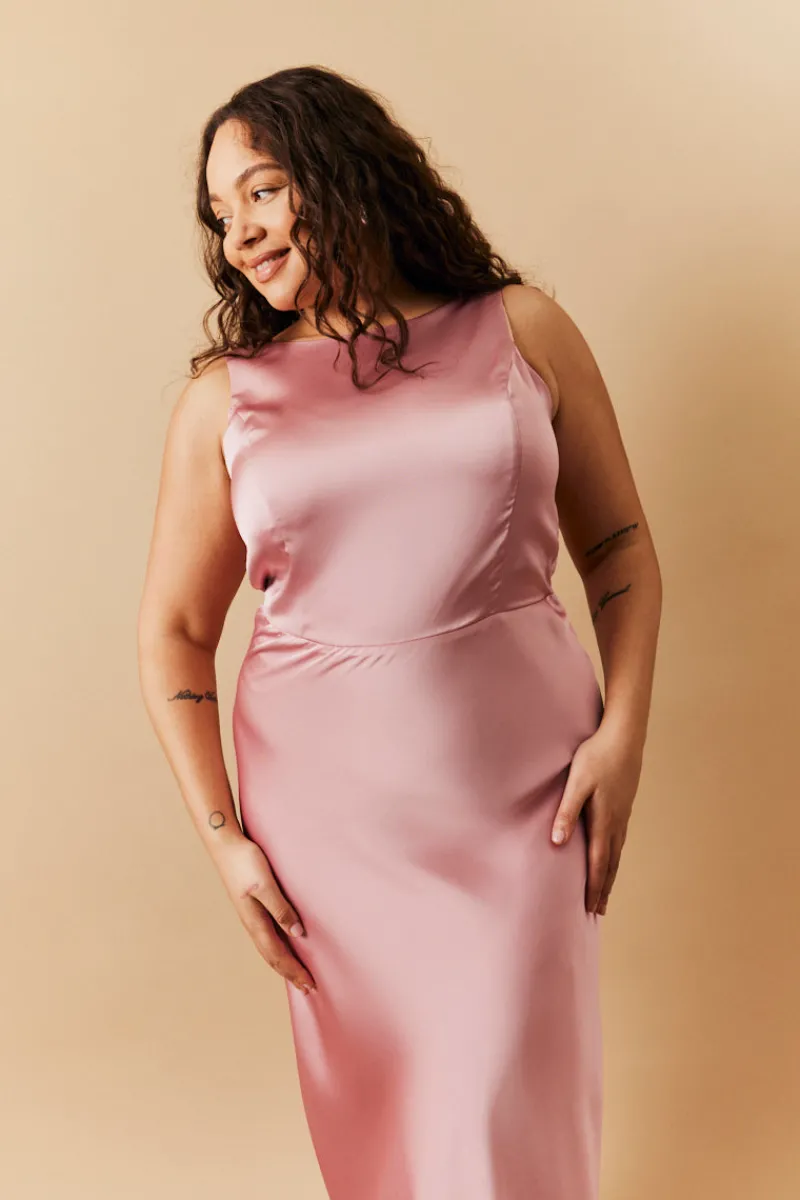 Satin Cowl Back Maxi Dress|In The Style Best