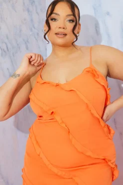 Ruffle Detail Maxi Dress|In the Style Clearance