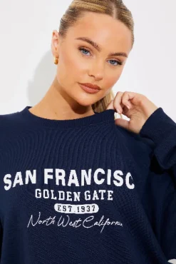 San Francisco Embroidered Sweatshirt|In the Style Discount