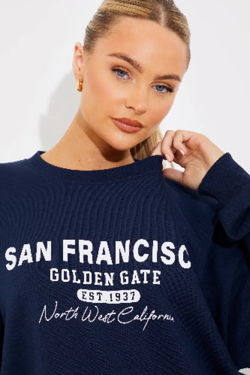 San Francisco Embroidered Sweatshirt|In the Style Discount
