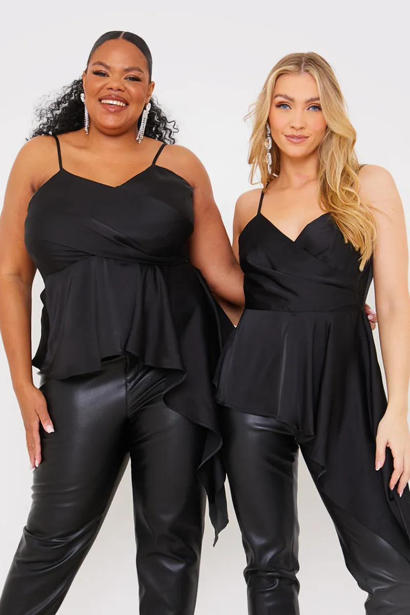 Satin Asymmetric Cami Top|In the Style Online