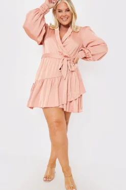 Satin Frill Hem Mini Dress|In the Style Sale