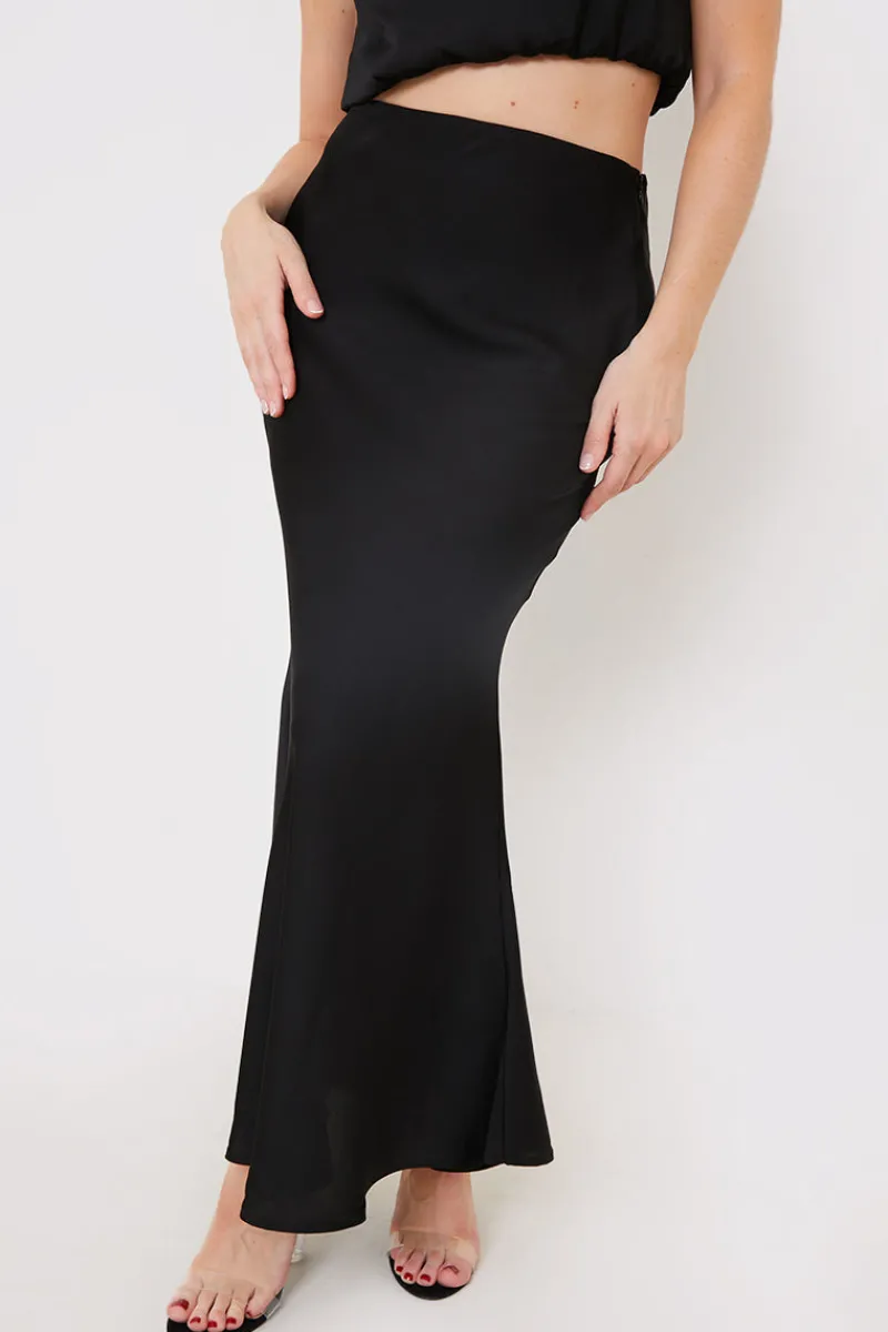 Satin Maxi Co Ord Skirt|In the Style Best