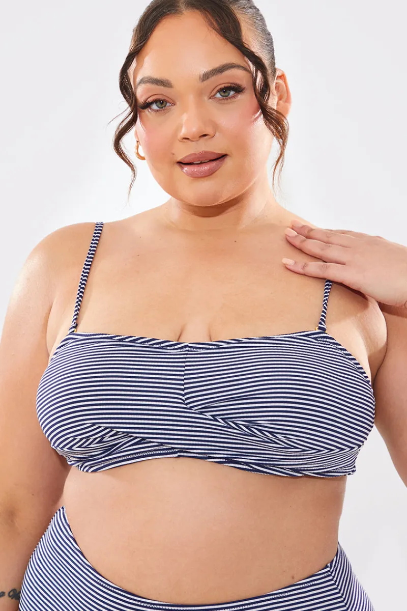 Sculpt And Control Stripe Balconette Bikini Top|In The Style Discount