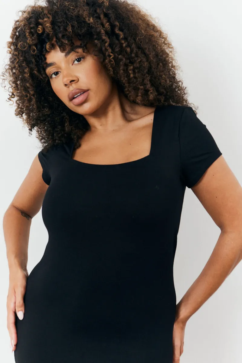 Sculpting Cap Sleeve Maxi Dress|Fits