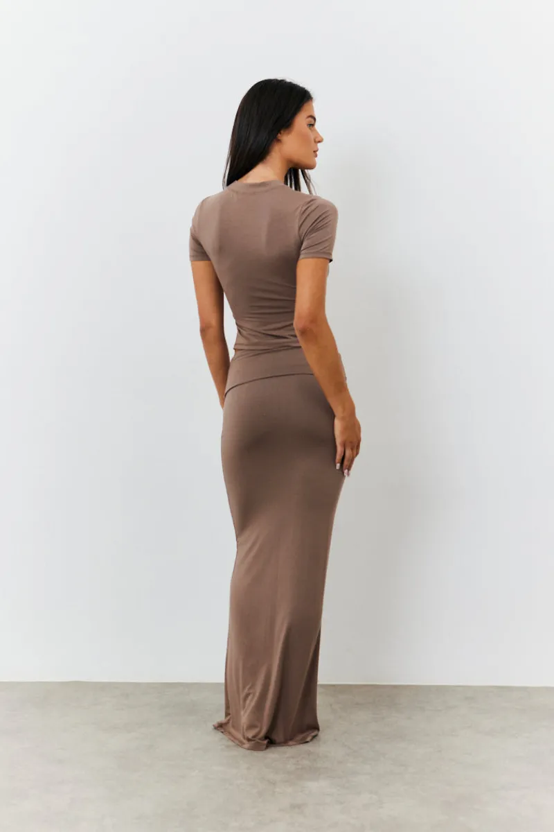 Sculpting Fold Over Waistband Maxi Skirt|Fits Outlet