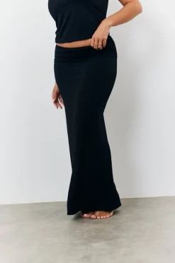 Sculpting Fold Over Waistband Maxi Skirt|Fits Best