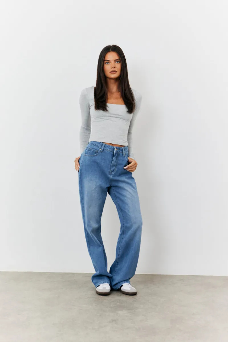 Sculpting Long Sleeve Scoop Neck T-Shirt|Fits Online