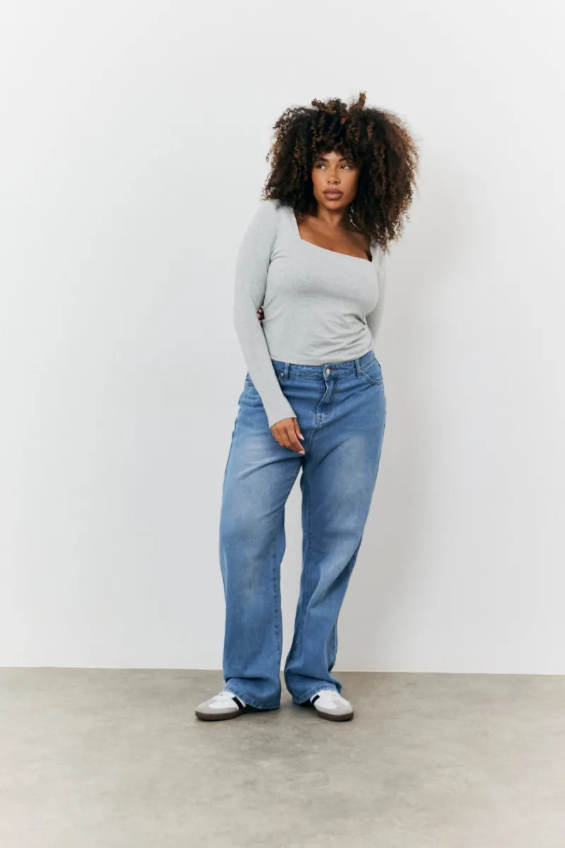 Sculpting Long Sleeve Scoop Neck T-Shirt|Fits Online
