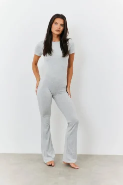 Sculpting Short Sleeve Wide Leg Jumpsuit|Fits Online