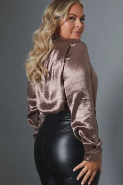 Shimmer Wrap Bodysuit|In The Style New