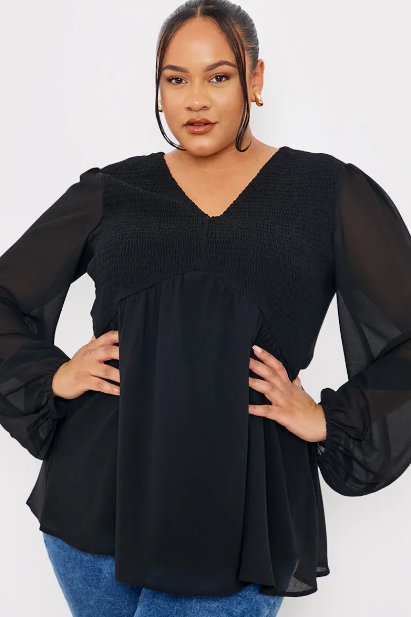 Shirred Bust Smock Top|In the Style New