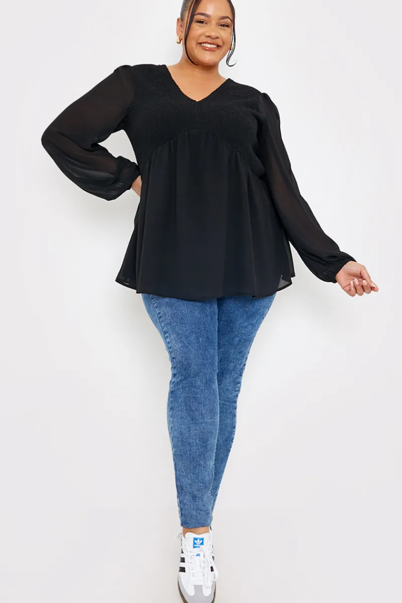Shirred Bust Smock Top|In the Style New