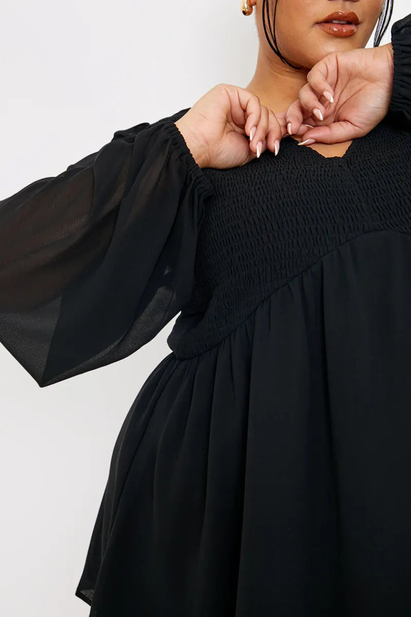 Shirred Bust Smock Top|In the Style New