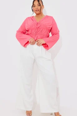 Shirred Detail Blouse|In the Style Discount
