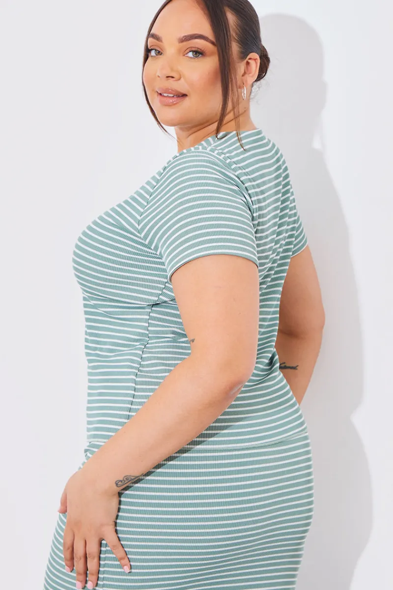 Short Sleeve Stripe Reversible Co-Ord Top|In The Style Best