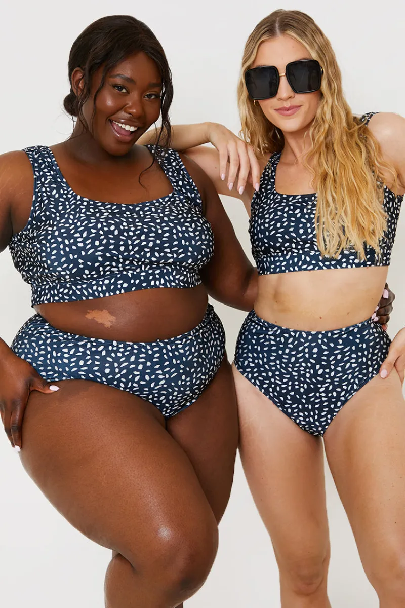 Smudge Spot Print High Waist Bikini Bottoms|In the Style Hot